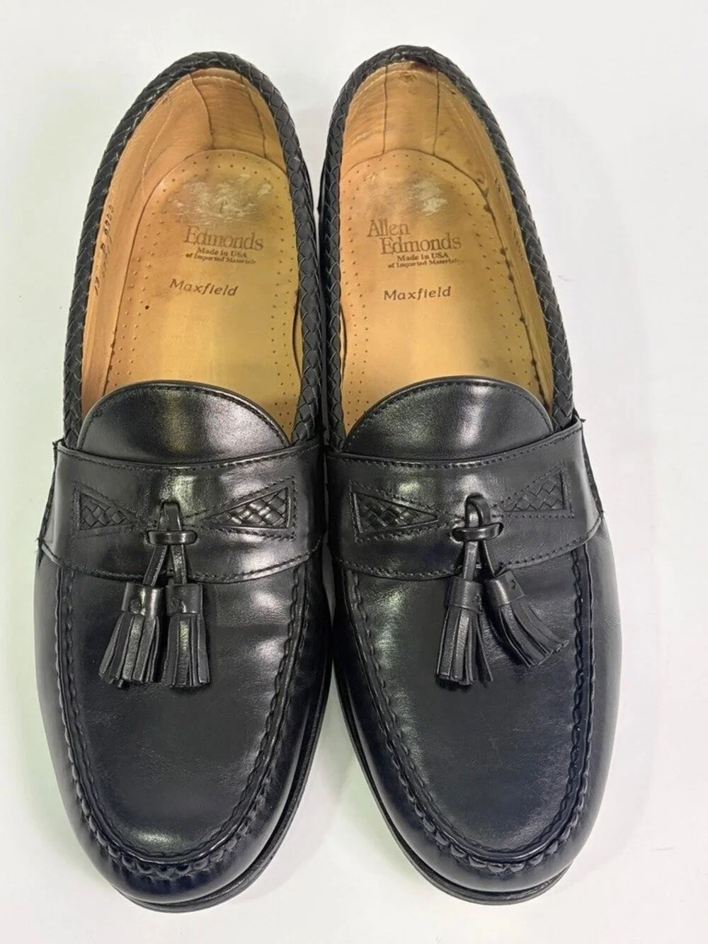 Allen Edmonds Maxfield Loafers Dress Shoes Mens Size 13 Black Leather 47711 USA